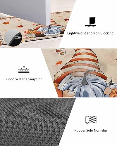 Miniatura 3 de Tapete de baño del suroeste de Acción de Gracias para bañera, antideslizante, de secado rápido y absorbente, de tierra de diatomeas, para ducha,