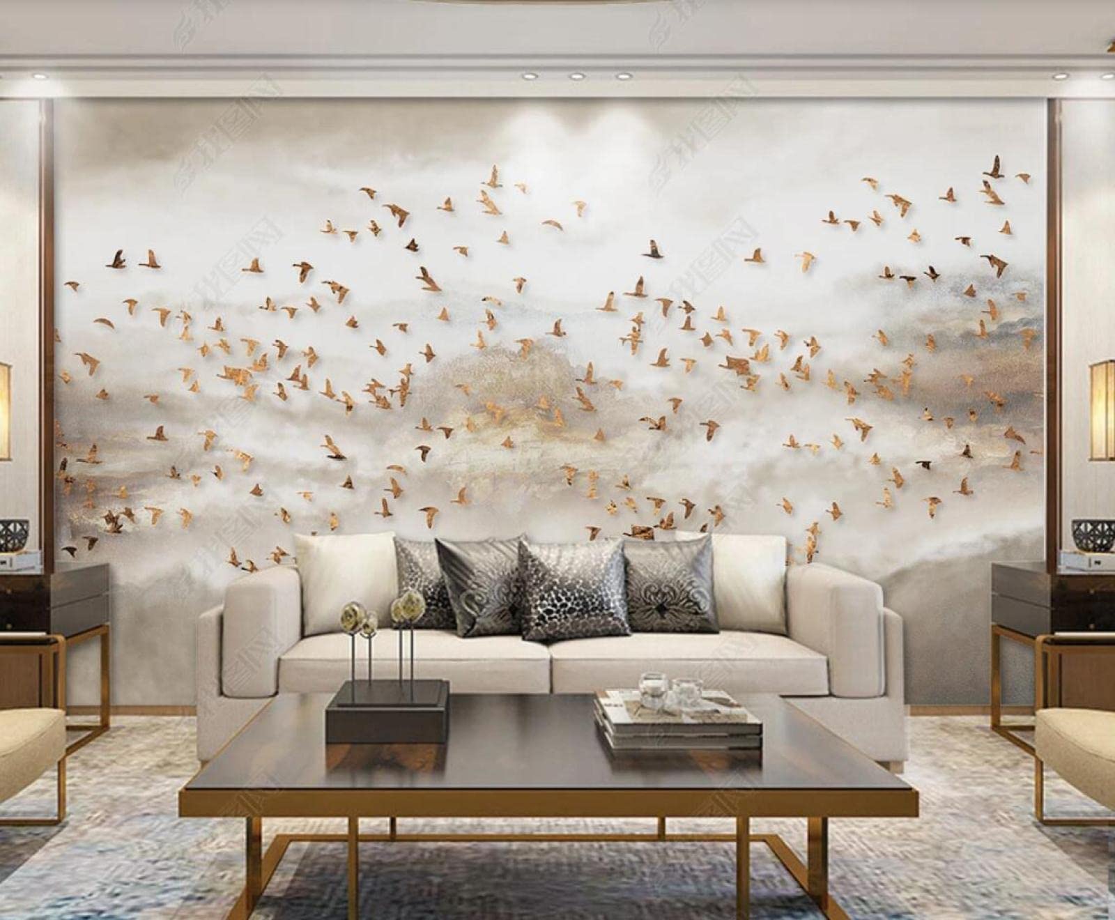 Papier Peint Panoramique Abstrait haut de gamme design Peak Bird 3D