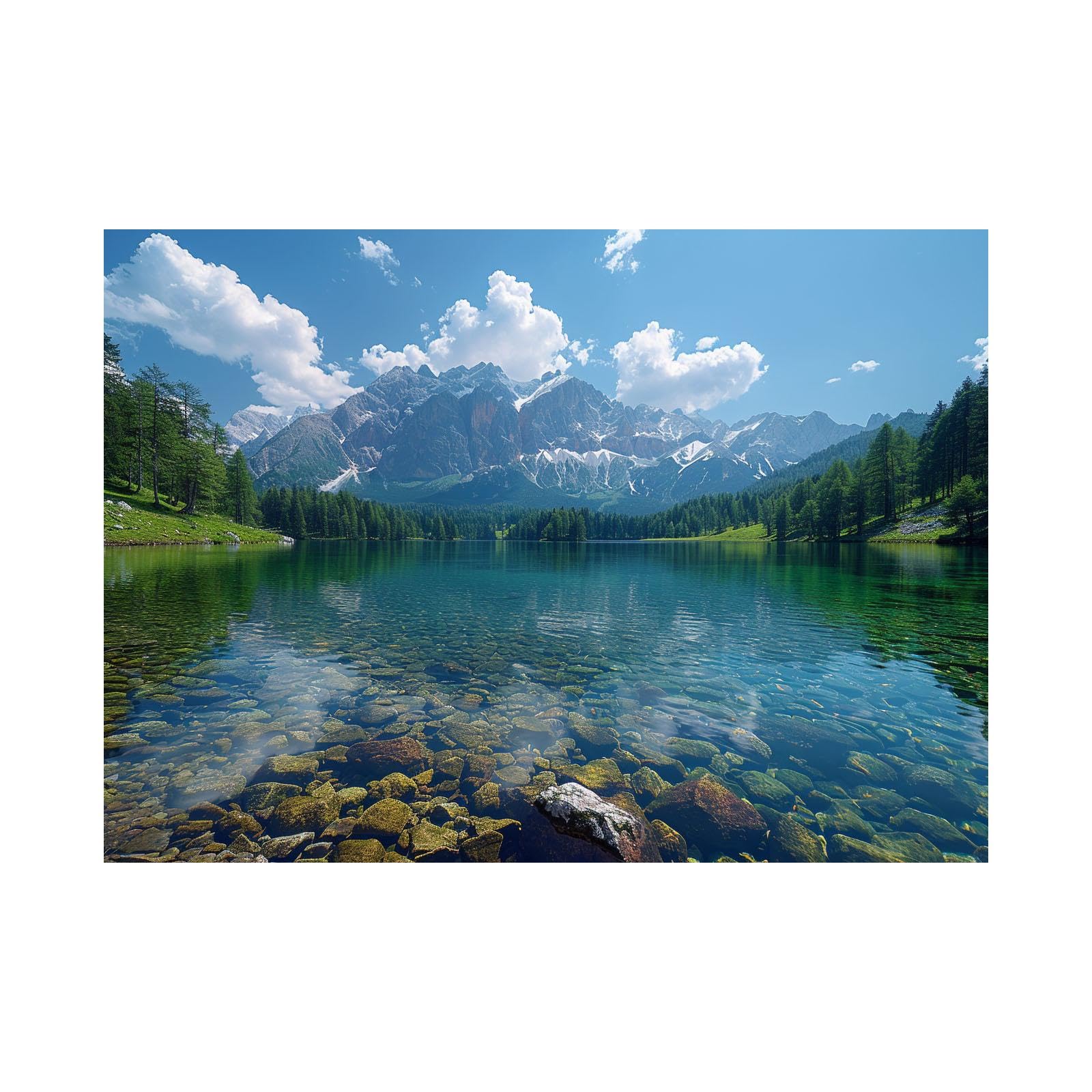 Amazon.co.jp: ZFXFHDR(へ楽ーツ) 森 絵画 絵 湖の風景