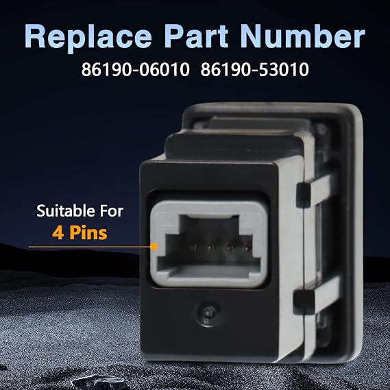 Aux Port Input Auxiliary Jack Audio Stereo Adapter Compatible with Toyota Camry 2007-2008 4Runner RAV4 FJ Cruiser Prius Yaris Lexus LS460 ES350 2007-2010 Replace# 86190-06010 86190-53010