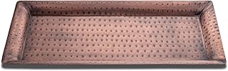 Monarch Abode Decorative Tray – 16-Inch Hand Hammered Antique Copper Met...