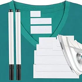200 peças de etiquetas pré-cortadas de ferro em roupas e 2 peças marcador de tecido permanente marcador de roupa etiquetas personalizadas para casas de idosos, acampamento, faculdade, creche e uniformes, 3 tamanhos