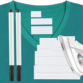 200 Pieces Precut Iron on Labels for Clothing and 2 Pcs Permanent Fabric Markers