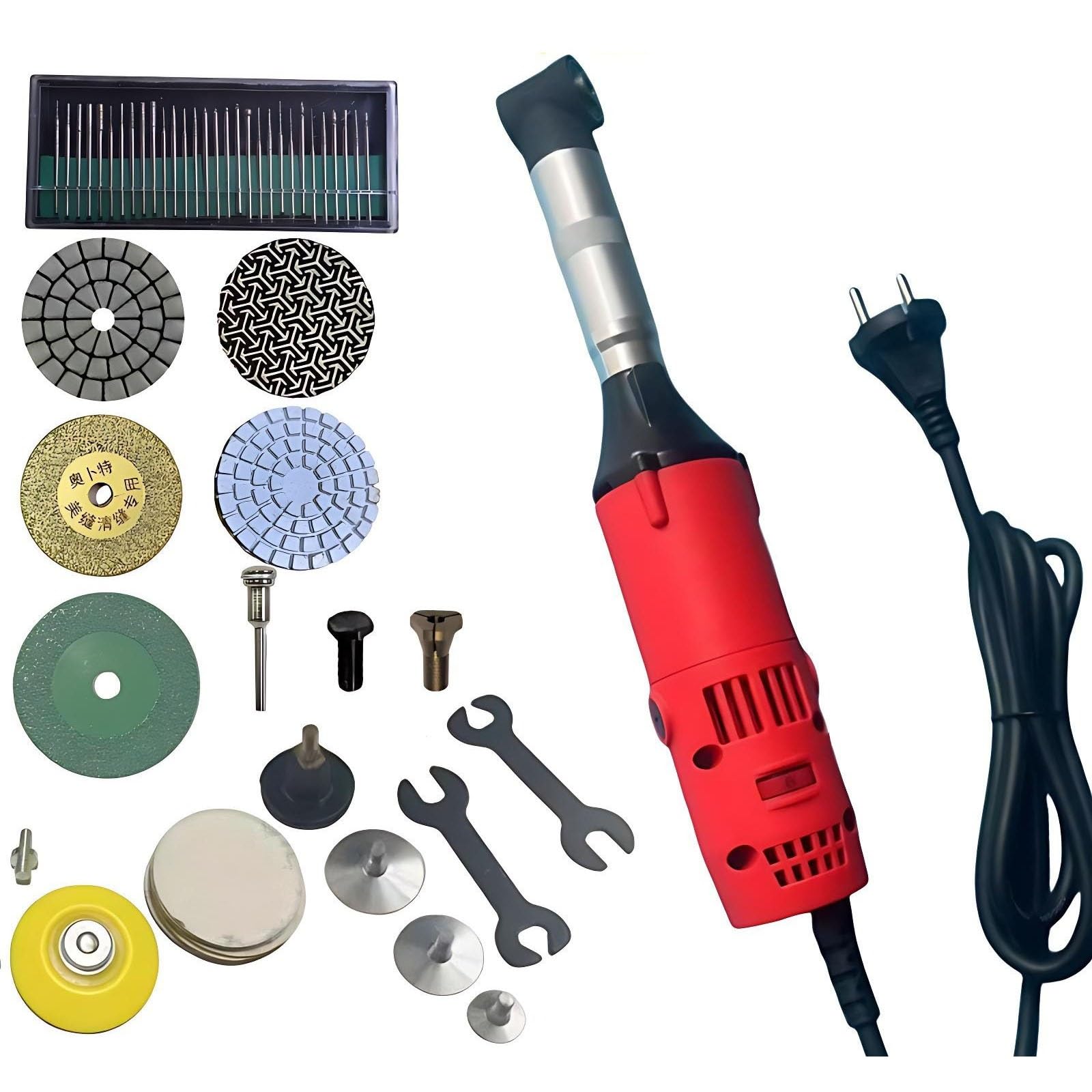 Máquina eléctrica portátil para limpiar juntas de baldosas,Ajuste De 6 Velocidades, 15000 RPM,para pulir y limpiar juntas de azulejos,Limpiadora y Abridora de Juntas de Piso(Rouge)