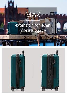 HAUPTSTADTKOFFER - MITTE - Large Check-in Trolley, Hard Shell Suitcase with Extension, TSA, 4 Double Spinner, 76 cm, 138 L, Turquoise