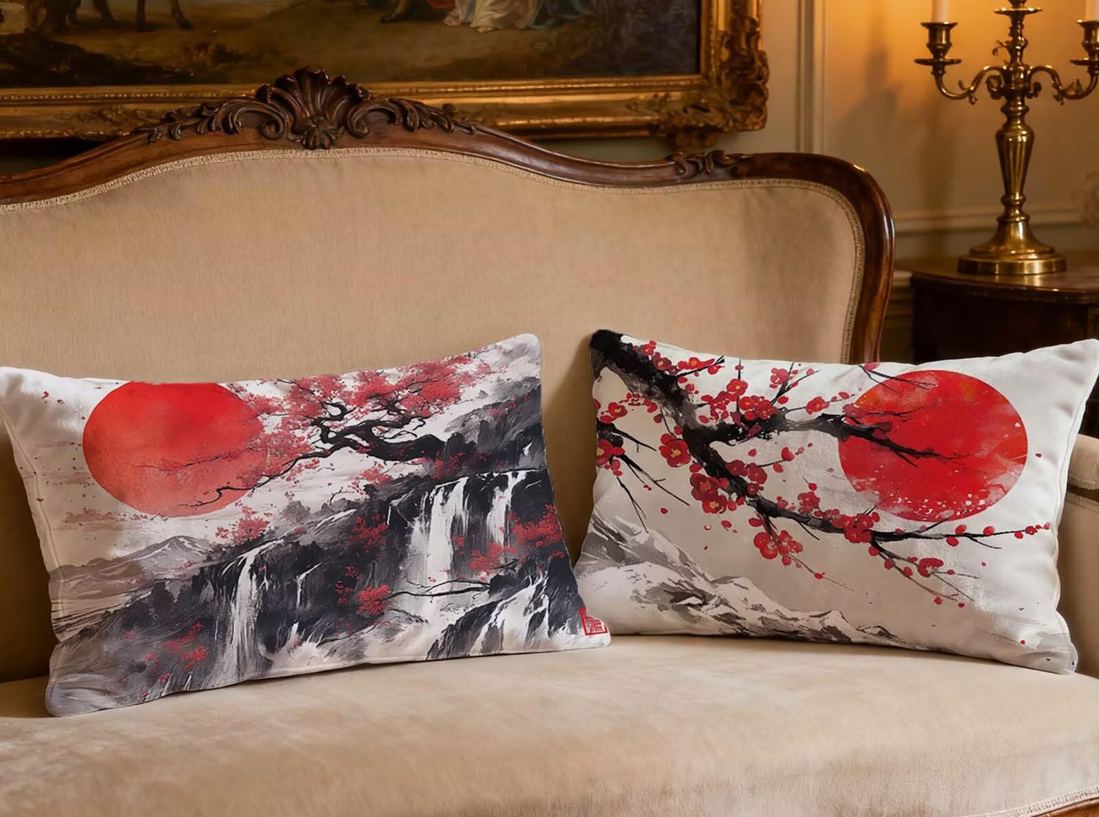 Housse de coussin rouge en velours 80x100cm pour grand oreiller de canapé et lit déco intérieur