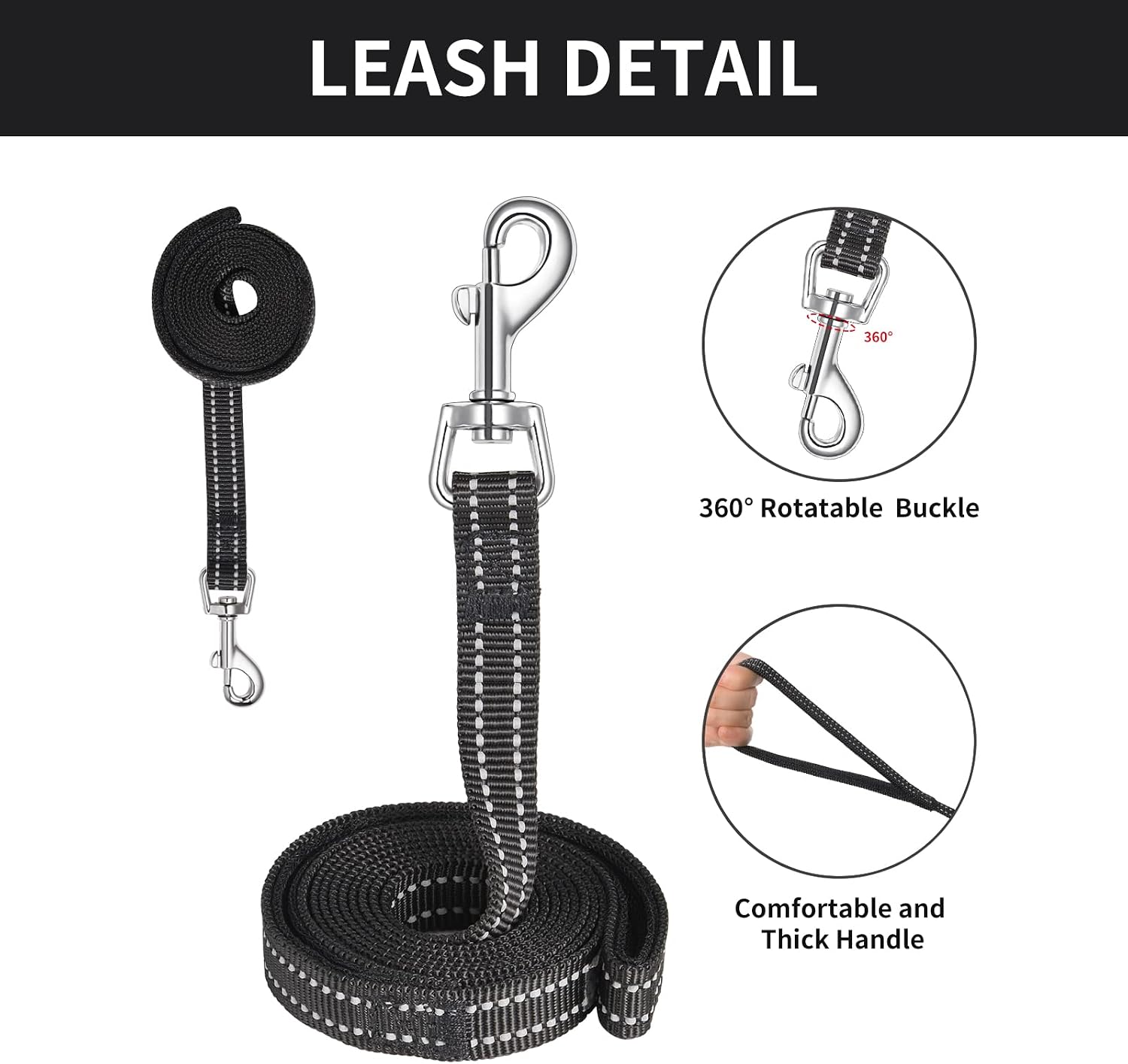 AMTOR Dog Harness with Leash Set,No Pull Adjustable Reflective Step-in Puppy Harness with Padded Vest for Extra-Small/Small Medium Large Dogs and Cats(Blackwhite)