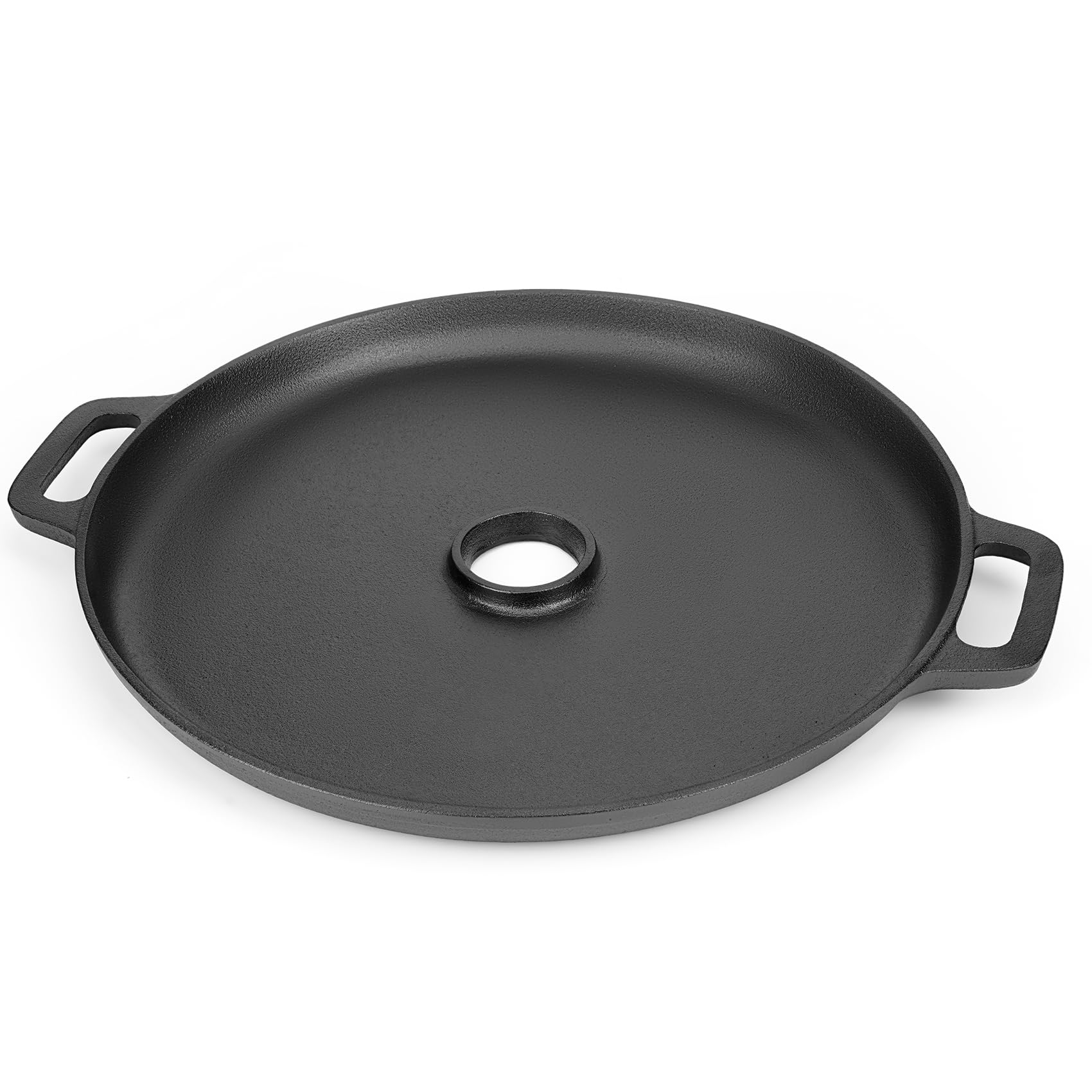 Onlyfire Plaque de Cuisson en Fonte pour Cuisine Extérieure et BBQ, Plaque Plancha Ronde de 35 cm avec Poignée pour Rocket Stove, Barbecue et Four à Fusée
