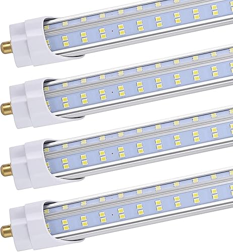 10 bombillas LED de 8 pies, 120 W, 13500 lm, 5000 K, luz diurna, súper brillante, tubo de luces LED T8 T10 T12, luces LED FA8 de un solo pin, forma