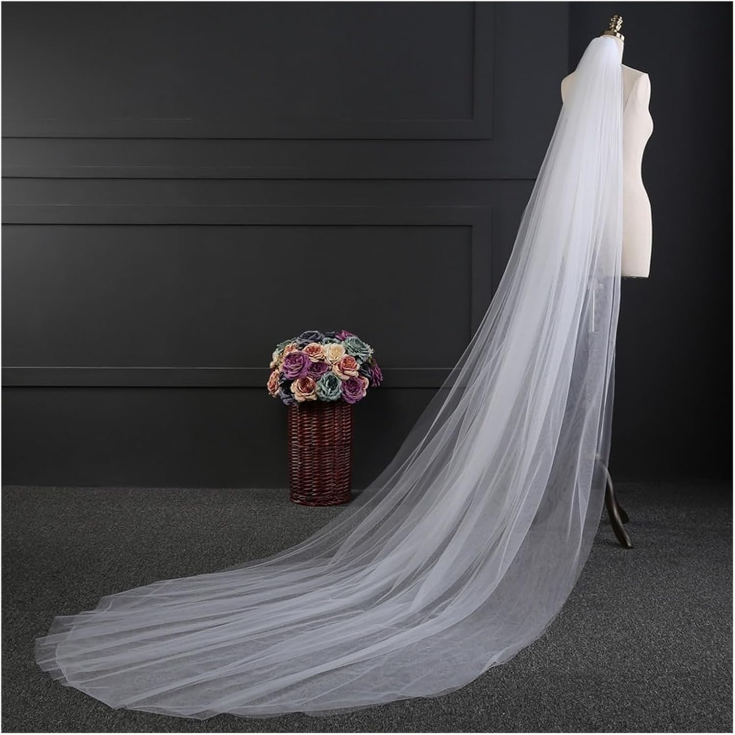3M Two-Layer Soft Tulle Bridal Veil With Comb Marriage Wedding Accessories