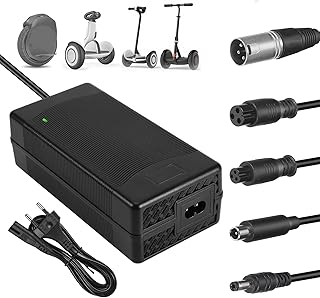 JIZZU Ladegeräte für Scooter, 42 V 3 A AC Hoverboard Adapter, Universal Netzteil Ladegerät mit 4 Anschlüssen für Elektroroller, Balance Scooter, Driftboards