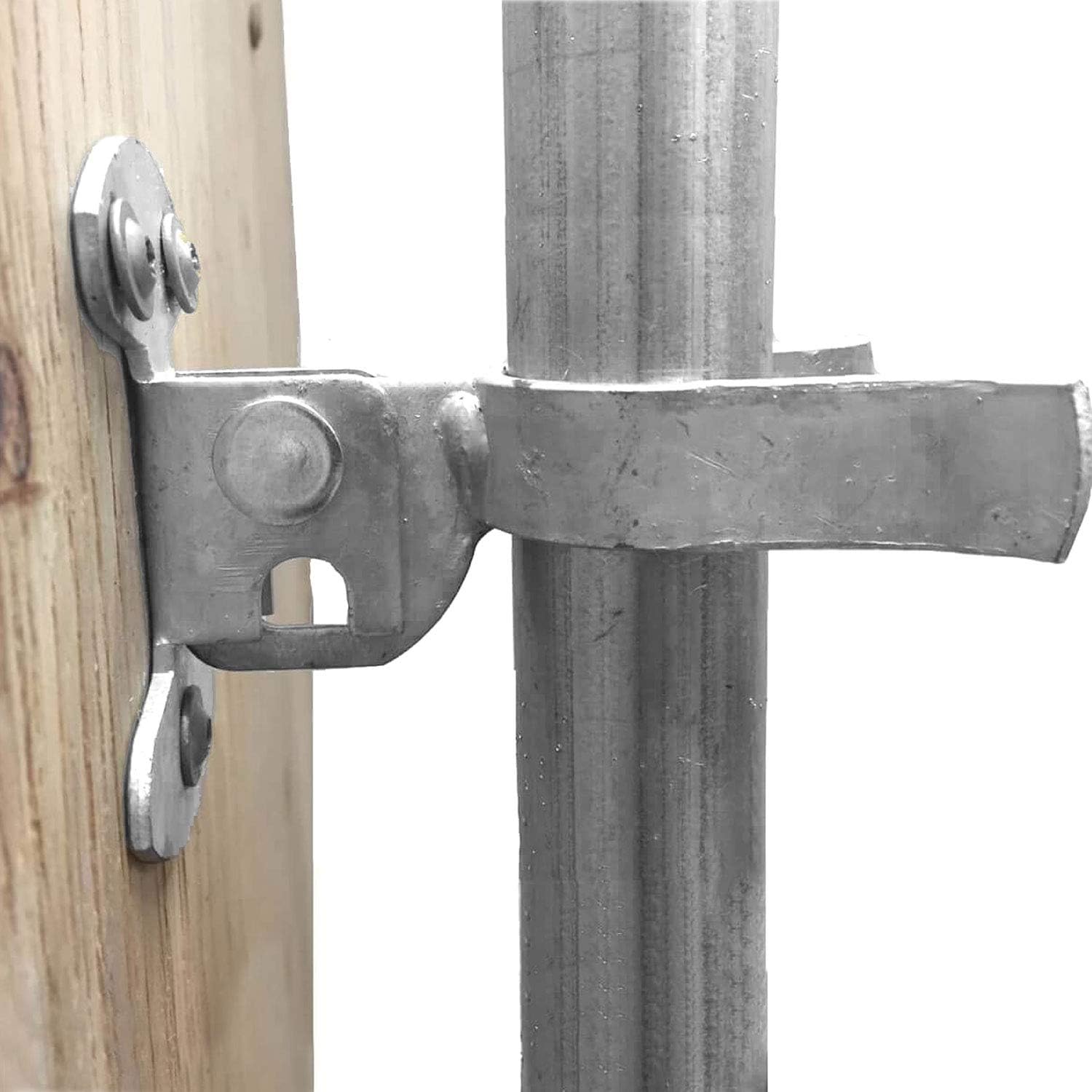 Jake Sales Wall Mount (Flat Back) Fork Gate Latch - Use for 1-7/8inches (2Gate Frames, Easily Mounts to Wooden Gate Post or Wall with Screws or Lag Bolts - Gate Latch Hardware