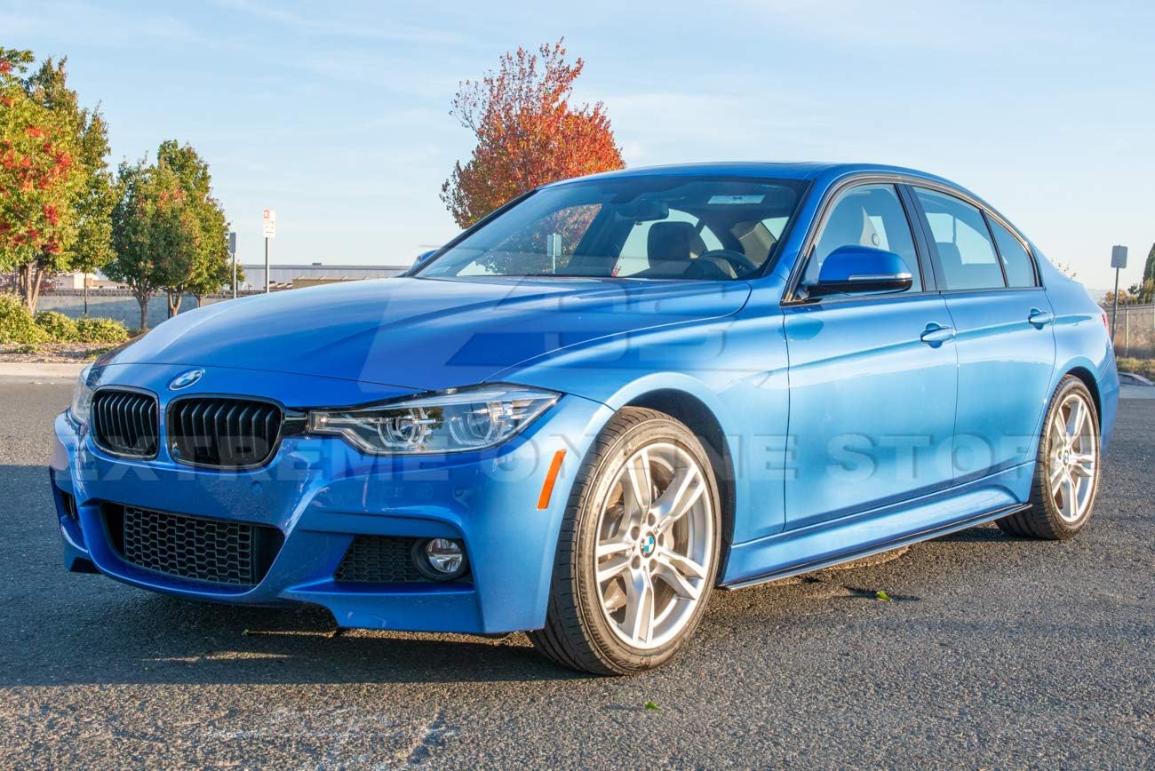 Replacement for 2012-2018 BMW F30 F31 3-Series M-Sport Models | M-Performance Extended Style Carbon Fiber Side Skirts Rocker Panels Extension