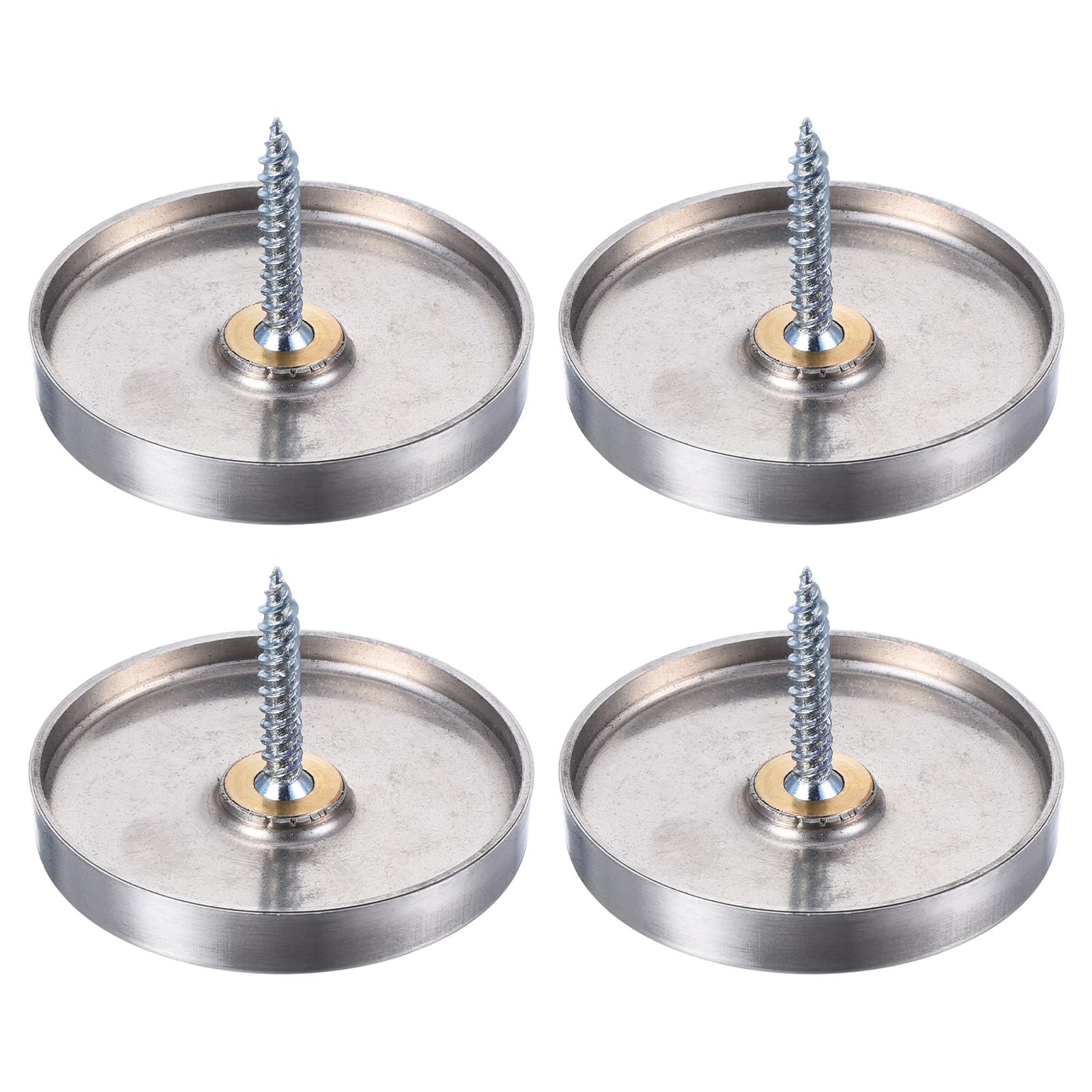 Viti A Specchio 4pz - Acciaio Inox, Con Coperchio Argentato, Per Fissaggio Specchi E Vetri, Diametro 40mm - Foto 2