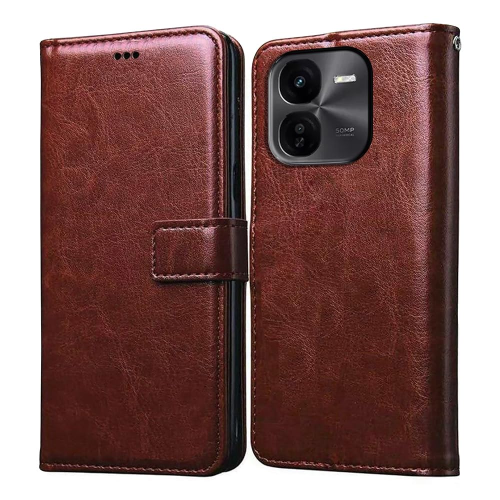 Amazon Brand- Solimo Flip for iQOO Z9x 5G (Leather_Brown) (B0D633K28C) Amazon Price History, Amazon Price Tracker