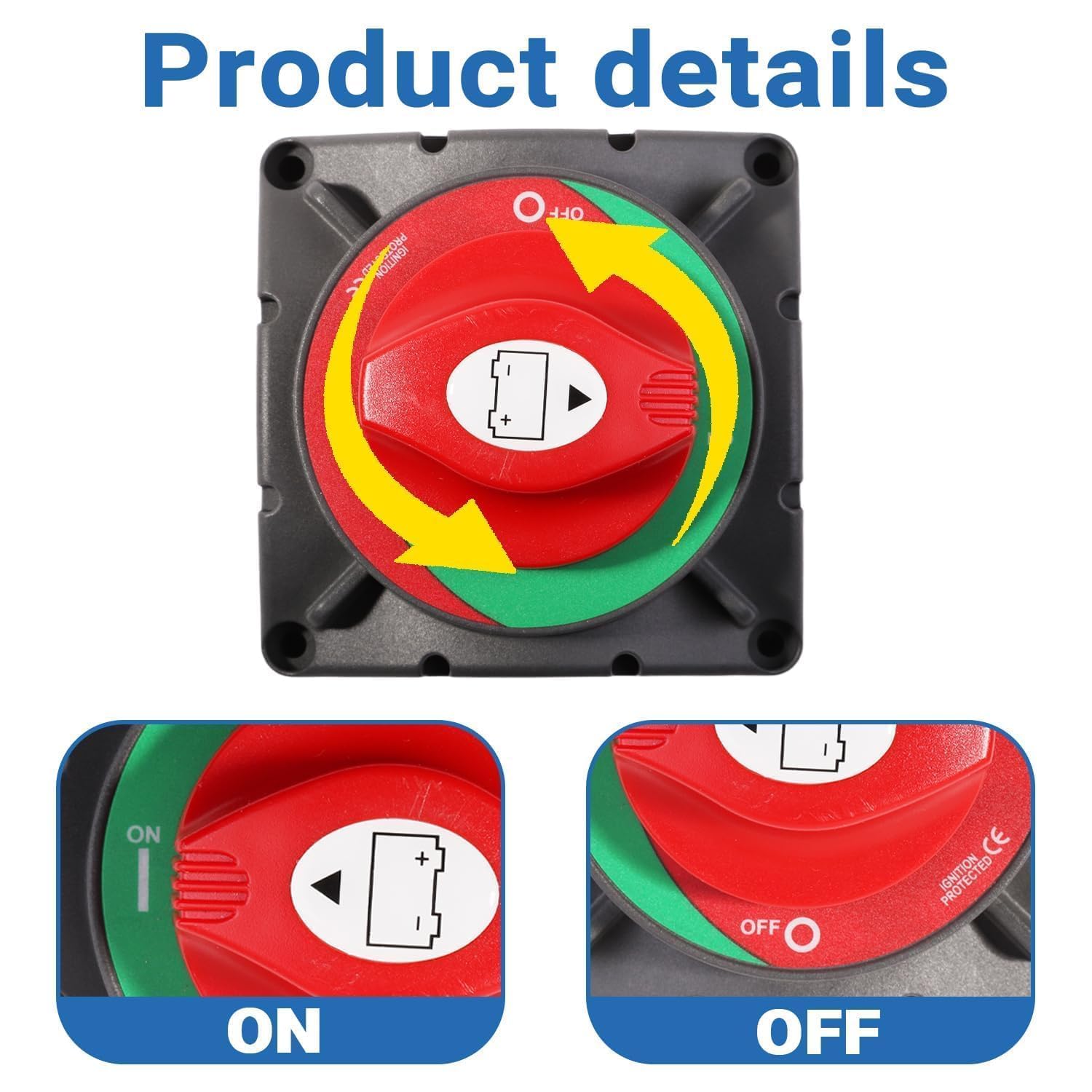 Disjoncteur de batterie 600 A, 1 interrupteur principal