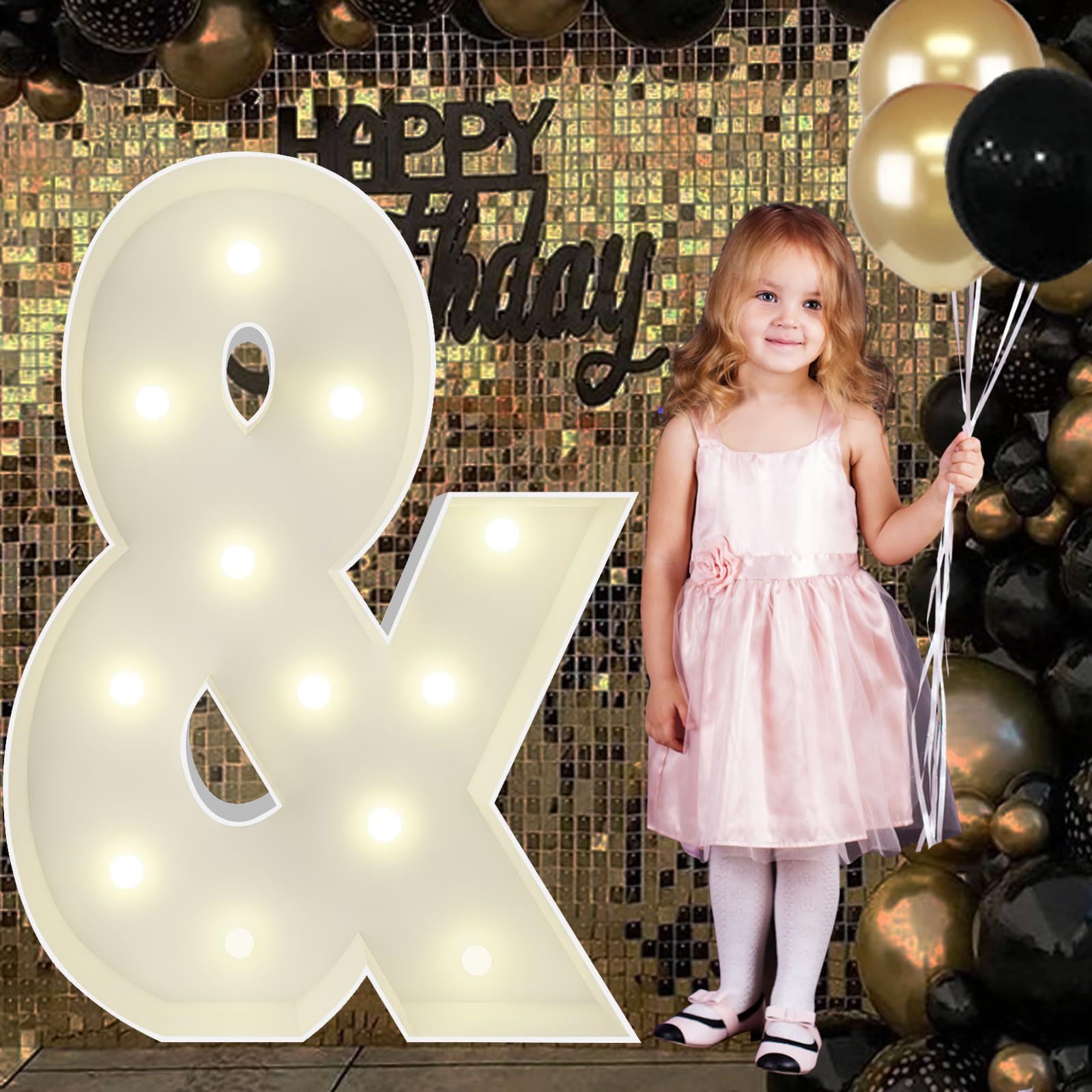 JoyBox Design 122 cm großes Festzeltschild und großer Festzelt-Buchstabe für Babyparty, Geburtstag, Verlobung, Hochzeit, Marry Me, Party-Dekoration
