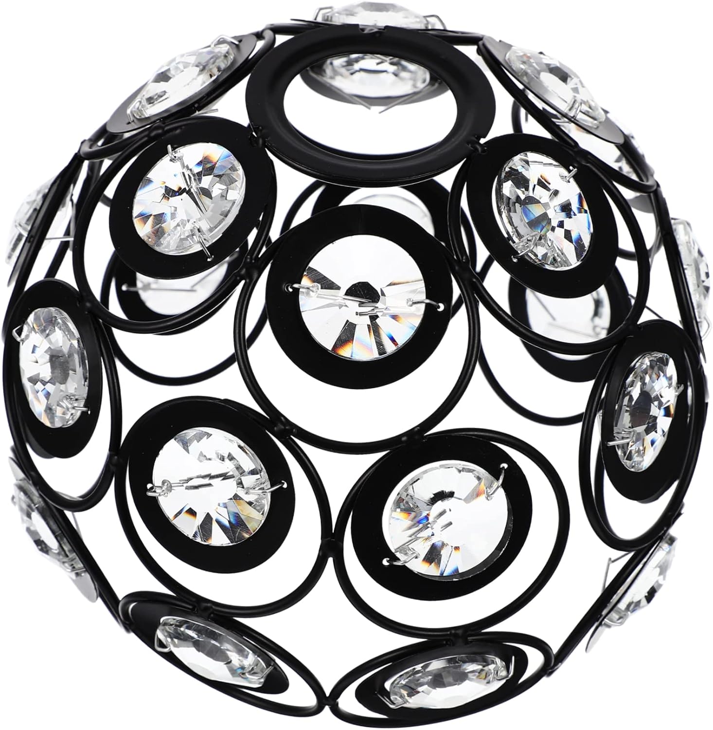 Elegant Crystal Lampshade Cover Lamp Shade Diffuser for Wall Floor and Ceiling Lights Black