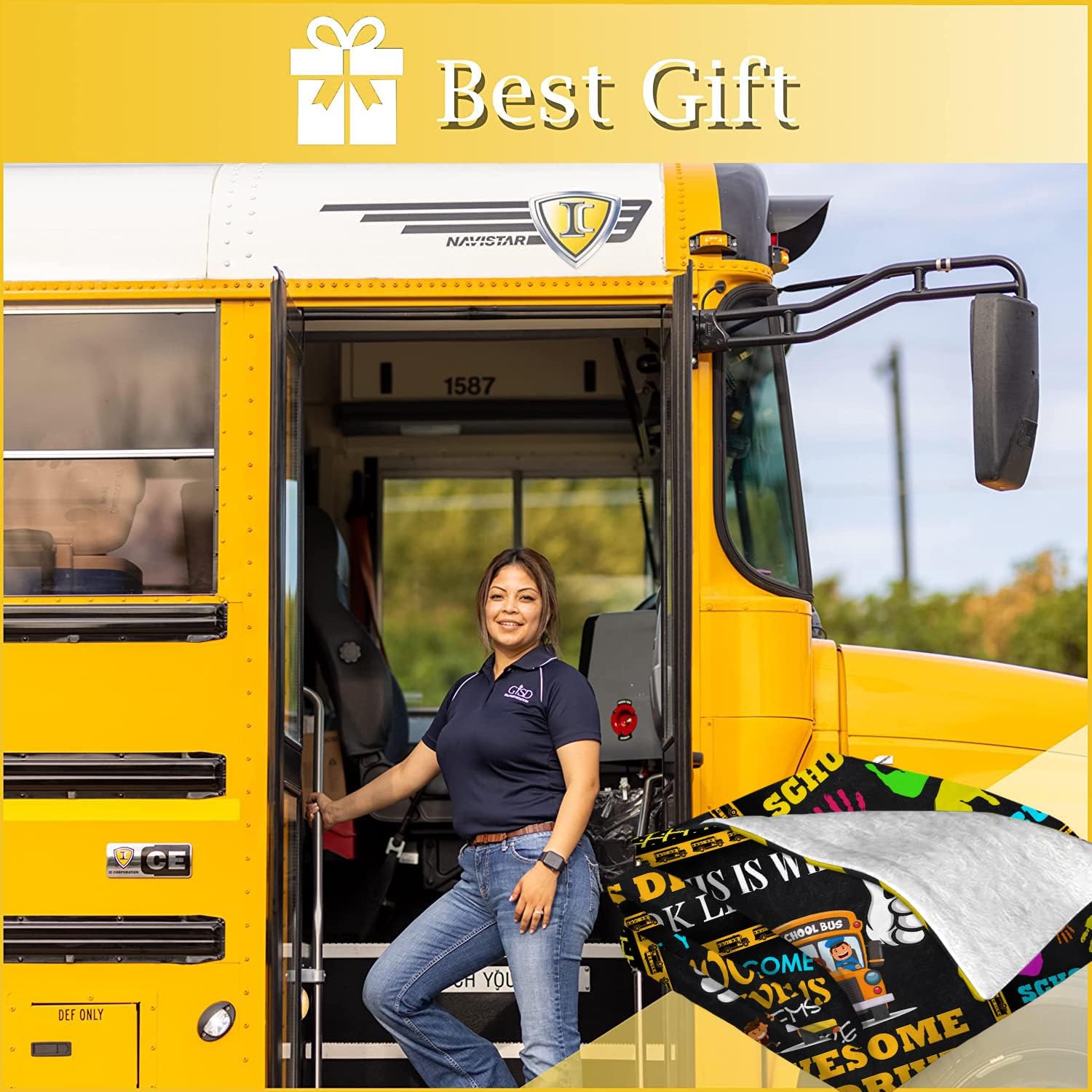Bus Driver Appreciation Gifts, Bus Driver Gifts Blanket, Christmas Birthday Gifts for Bus Driver, School Bus Driver Gifts, Back to School Gifts Throw Blanket 60" x 50"