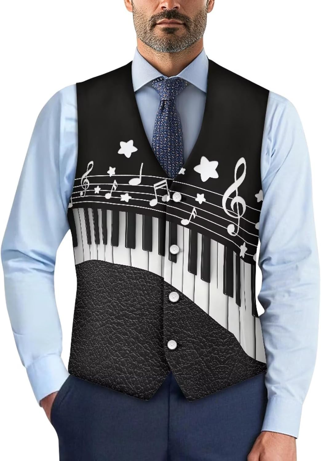 DISNIMO Mens Suit Vest Casual V-Neck Button Up Sleeveless Dress Vest for Men Formal Wedding Tuxedo Waistcoat