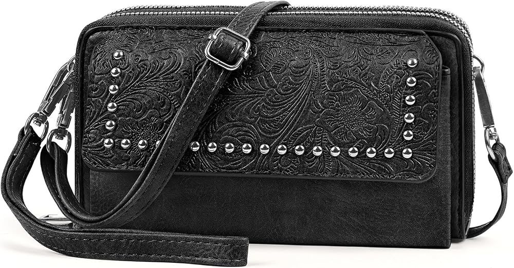 Small Crossbody Phone Purses for Women, Retro Wristlet Wallet — 사진 1