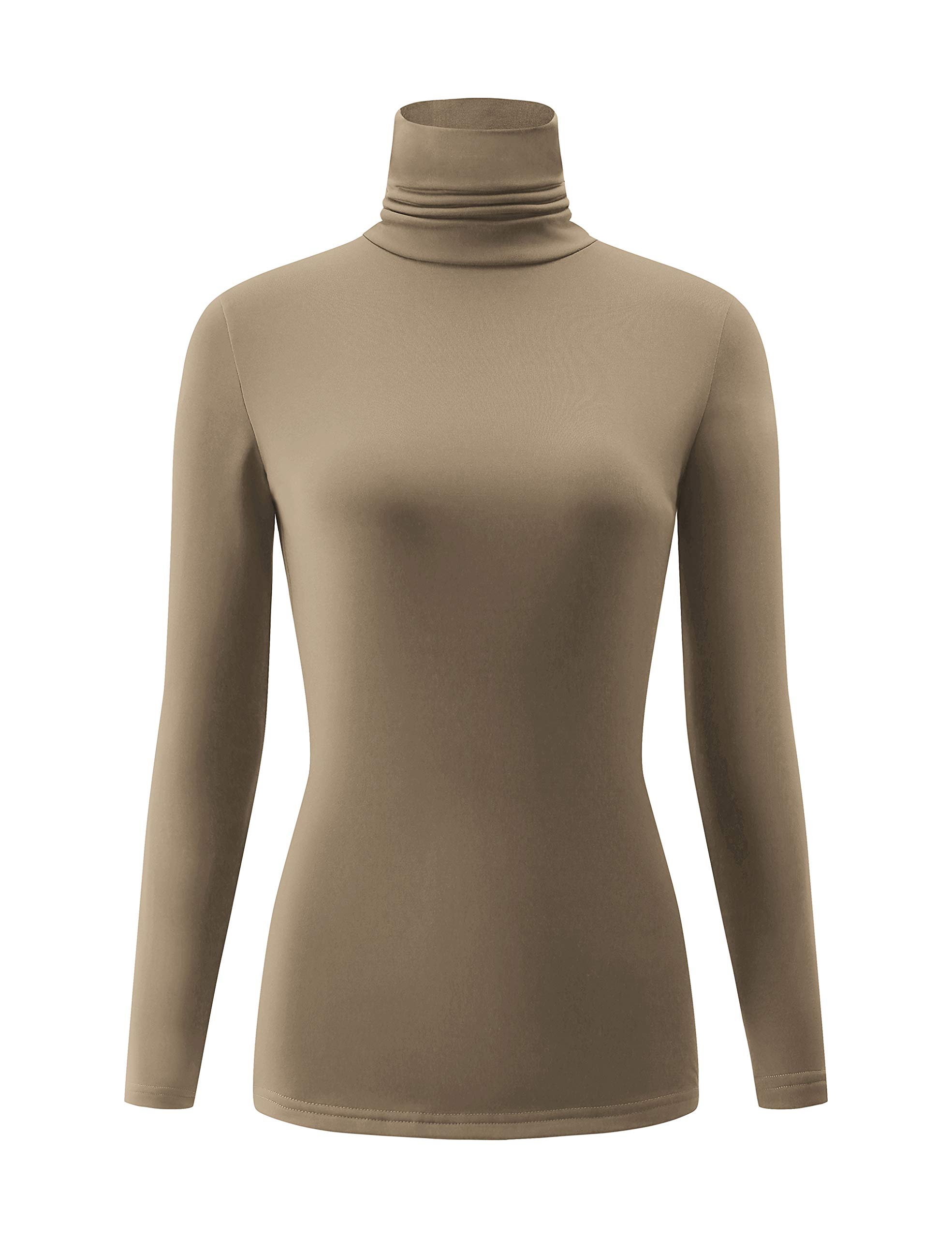 Kindcall Casual Turtleneck Tops Lightweight Long Sleeve Soft Thermal Shirts for Women