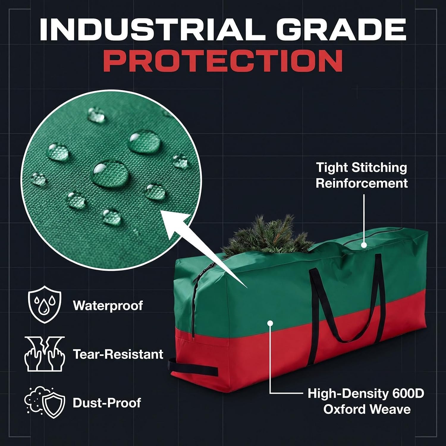 Christmas Tree Storage Bag 600D Oxford Waterproof Anti-moisture Pack