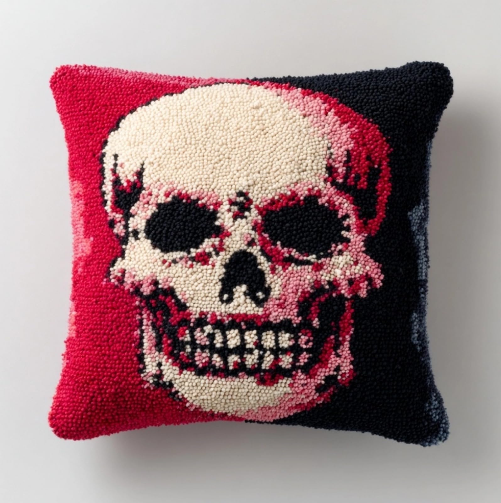 Wallustrioaw Skull 43X43cm Diy Latch Hook Cushion Kit,