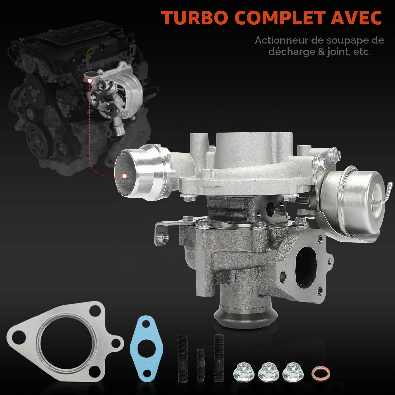 Frankberg Système d'échappement, turbine, roue motrice, roue de compresseur, turbocompresseur, turbocompresseur, turbo, chargeur turbo, remplace# 16359700029