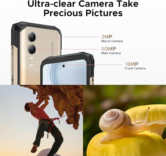 Blade20 Turbo Rugged Smartphone 5G, Dimensity 7050 2.6GHz & Gemini AI, 32(8+24) GB+256GB, Android 15 Rugged Phone, 10300mAh/33W, 50MP AI Camera, 6.6 HD+ 90HZ, 3 Card Slots/WIFI6/NFC