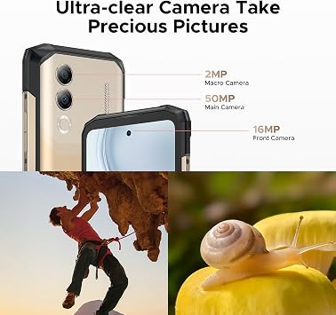 Blade20 Turbo Rugged Smartphone 5G, Dimensity 7050 2.6GHz & Gemini AI, 32(8+24) GB+256GB, Android 15 Rugged Phone, 10300mAh/33W, 50MP AI Camera, 6.6 HD+ 90HZ, 3 Card Slots/WIFI6/NFC