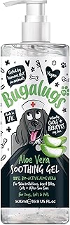 BUGALUGS Aloe Vera Gel for dogs & cats 500ml - soothing itchy dog skin relief, 99% pure bio active aloe vera is a great dog moisturiser for dry skin, stings, insect bites & after sun care for pets