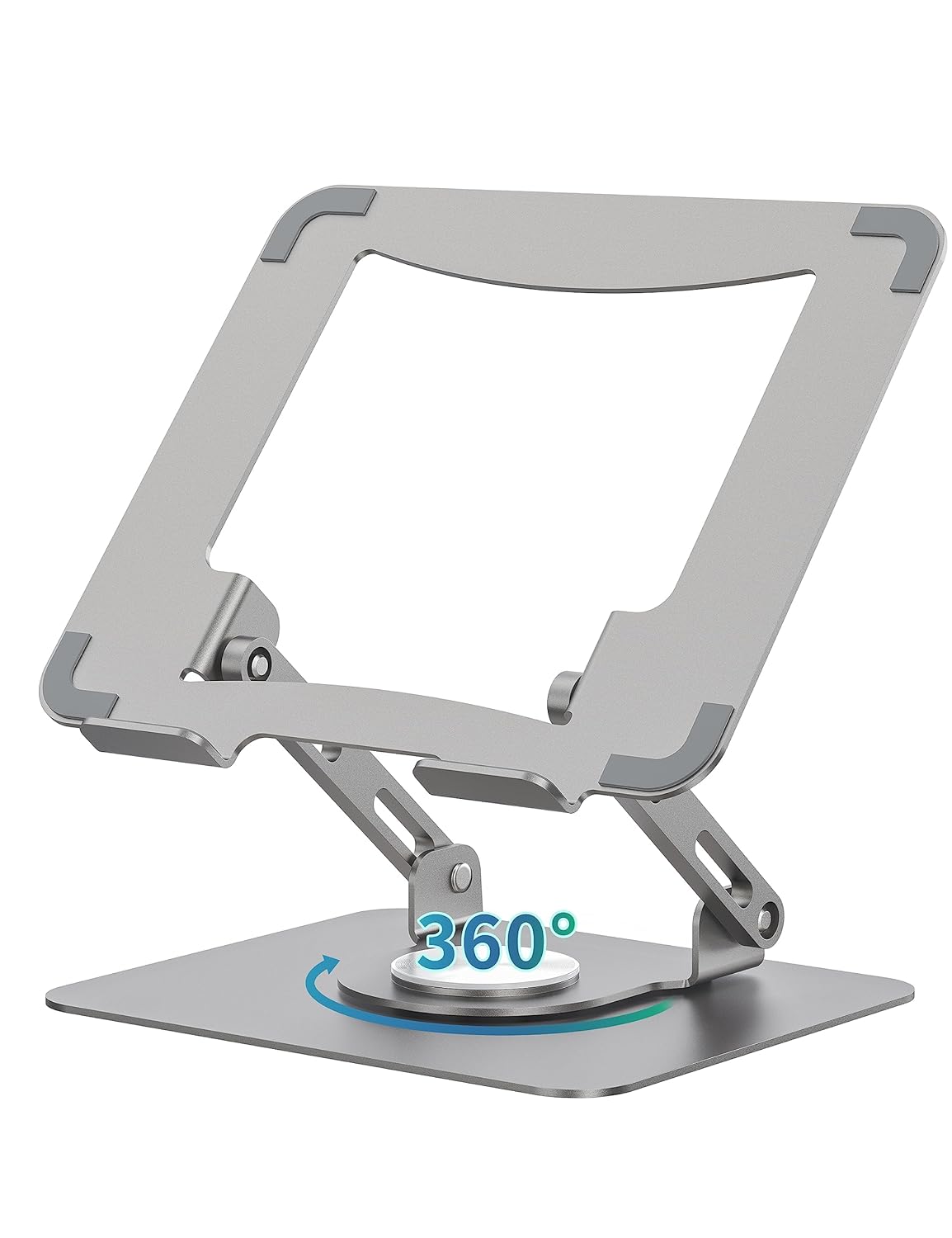 SOUNDANCE Laptop Stand with 360 Rotating Base Ergonomic Computer Riser for Desk Adjutable Height Muti-Angle Foldable Laptop Mount