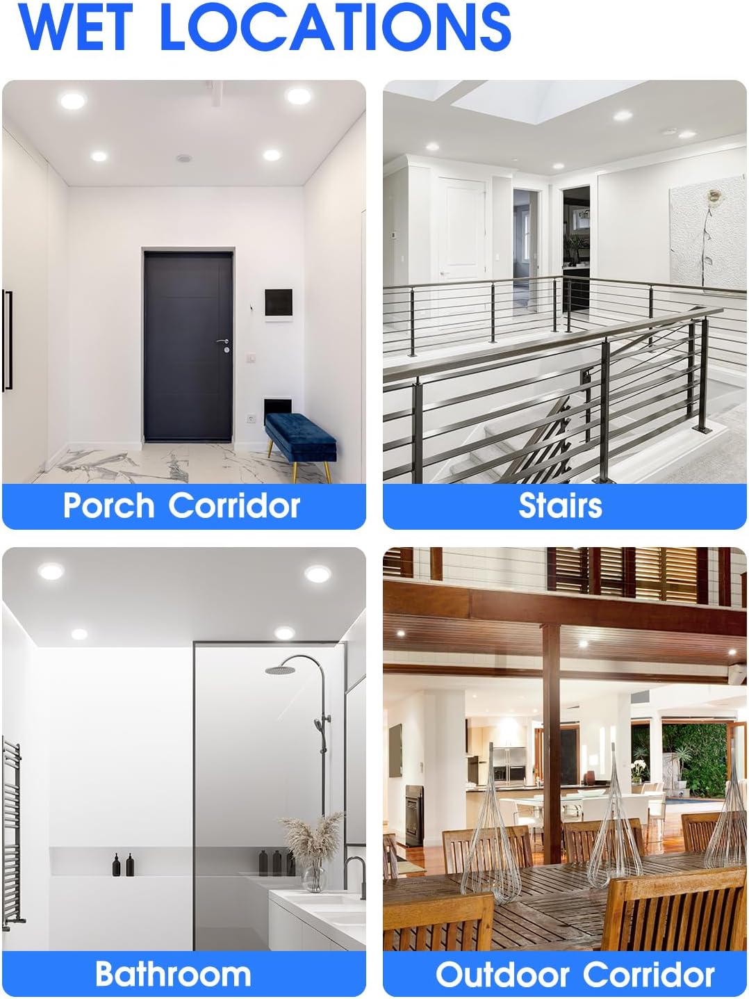 4 Pack 6 Inch LED Disk Light, Dimmable Flush Mount Ceiling Lights, Daylight 5000K, 15W 1100LM, CRI 90+, Low Profile Surface Mount Ceiling Disc Light, Wet Rated, Installs into Junction Box, ETL & FCC - Image 6