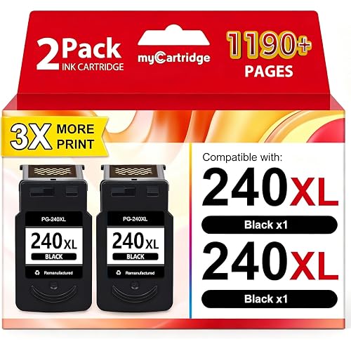 myCartridge Replacement for Canon 240XL 240 Black Ink Cartridge 2 Pack