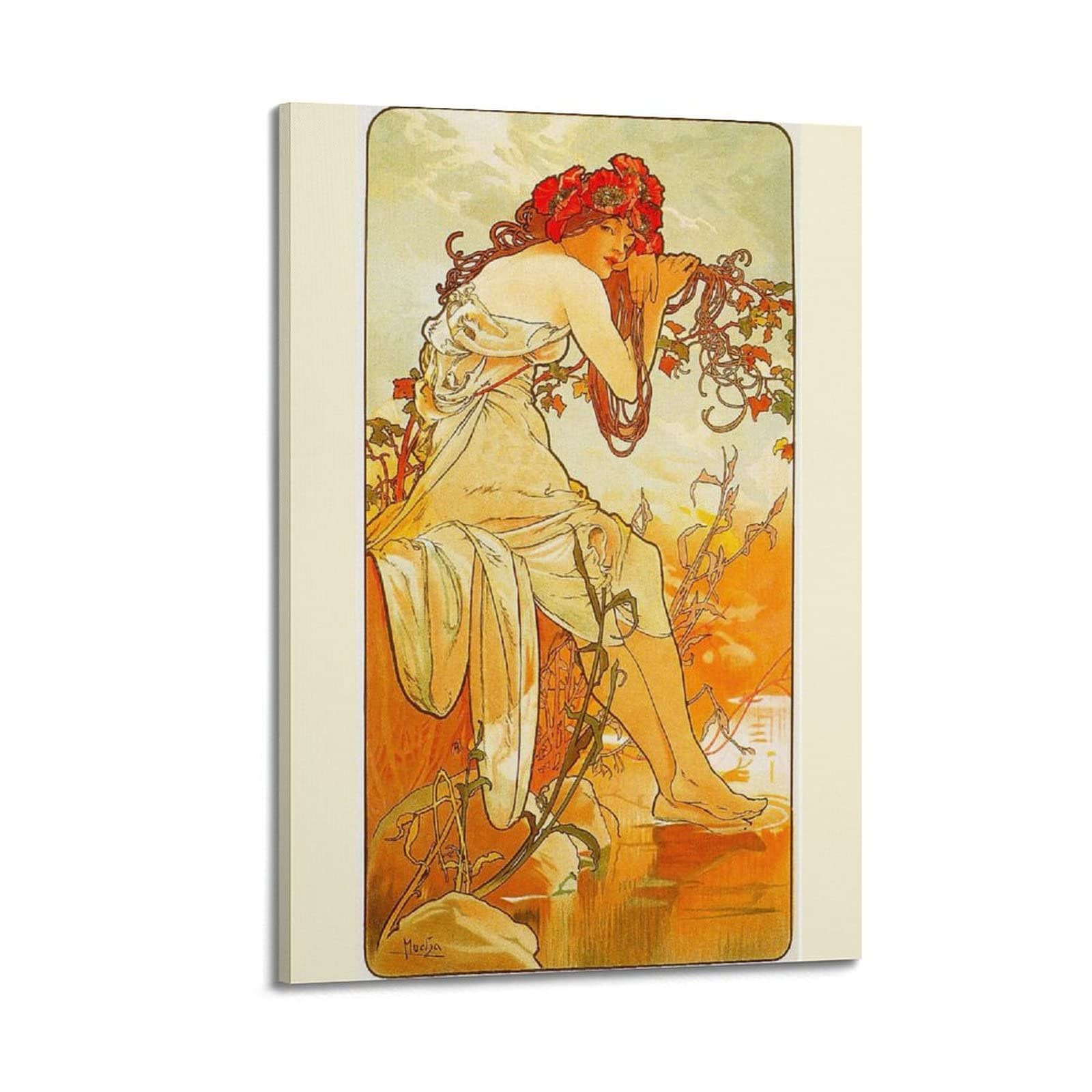 JAHER Summer by Alphonse Mucha Art Poster Wall Art Photo Picture Painting Room Decor 12x18inch(30x45cm)