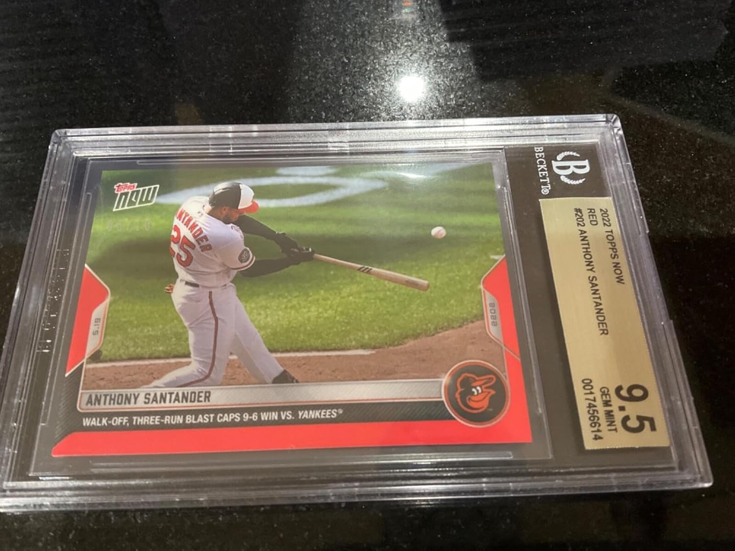 2022 Topps Now #202 Anthony Santander Parallel Card #d /10 BGS 9.5 POP 1 - Baseball Slabbed Rookie Cards