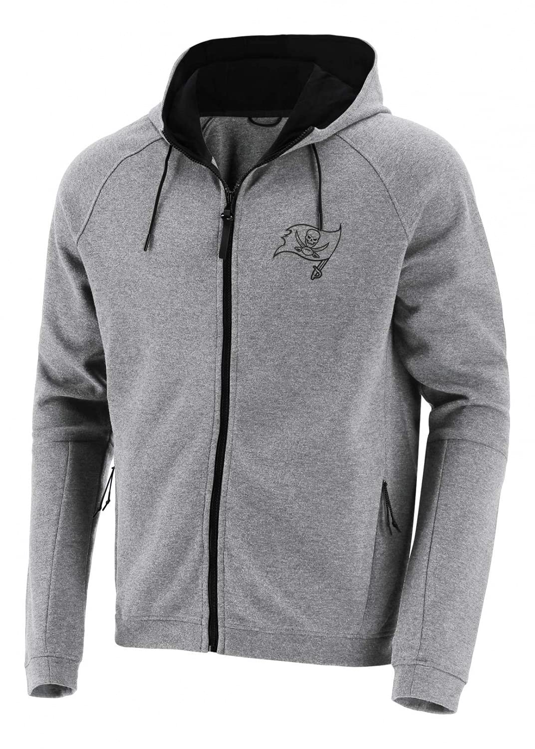 Fanatics Men's Gray - Nfl Tampa Bay Buccaneers Mono Premium Graphic Zip Hoodie - Grey, L