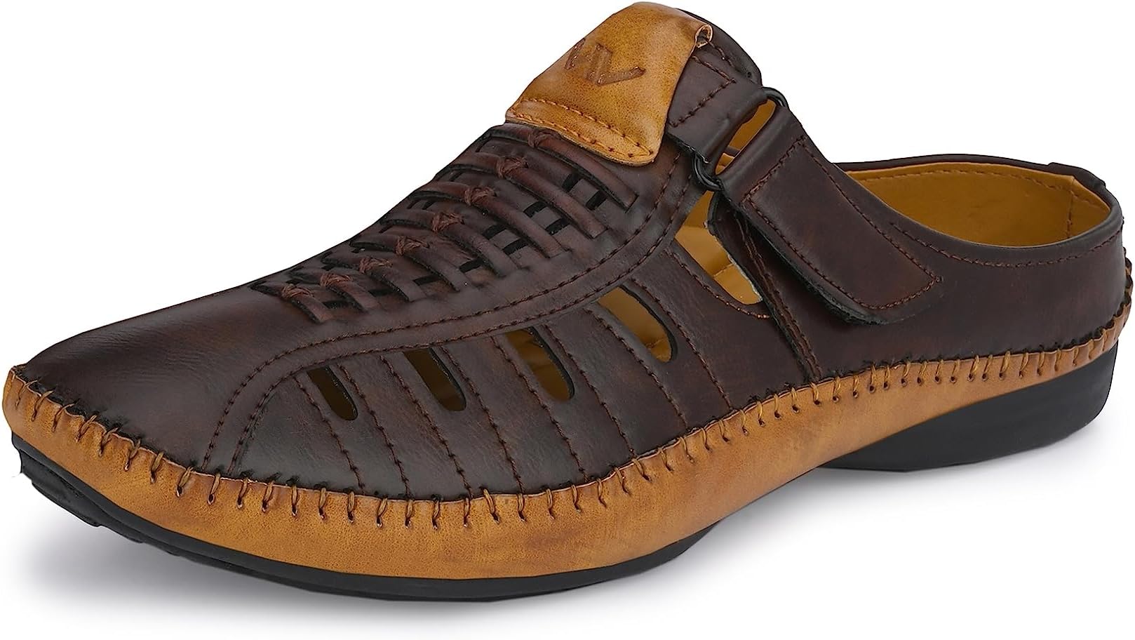 VIVMen's Back Open Half Sandals - Brown 11 UK