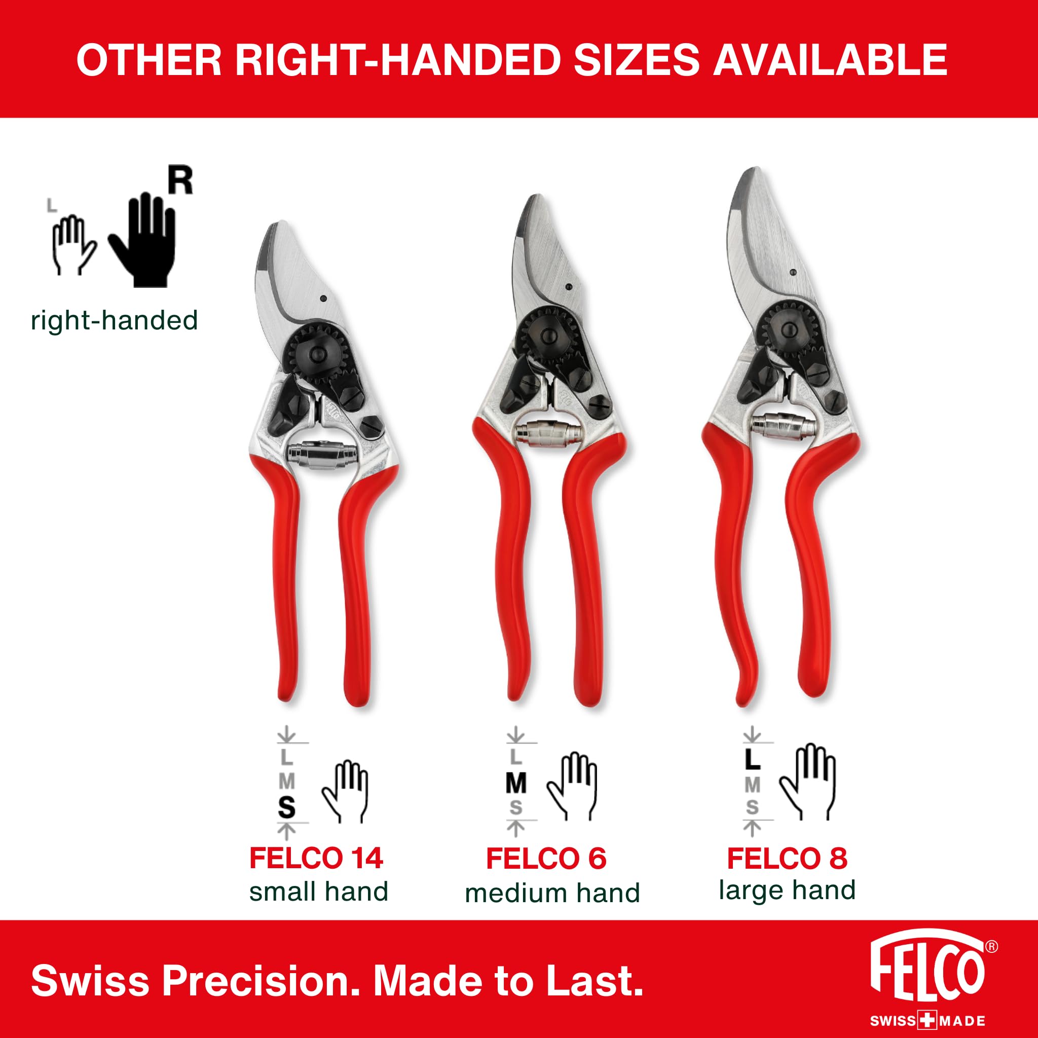 FELCO 6 Elite tijeras de podar para diestros, manos medianas, 20 mm | Versión Elite con mangos de piel suave y cuchilla F-Tech negra, para un agarre elegante y duradero. Swiss Made.