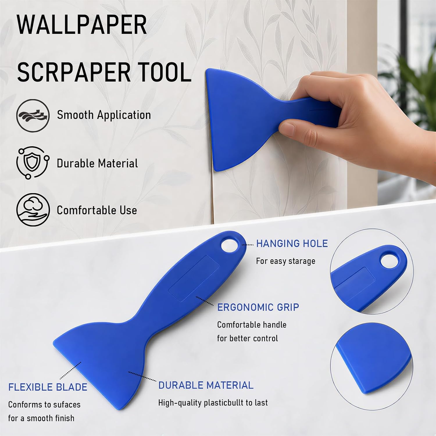Clay&Fire Peel and Stick Wallpaper Tools, Wallpaper Smoothing Tool Kit,8Pcs | Contact Paper Hanging Vinyl Backsplash Window Film