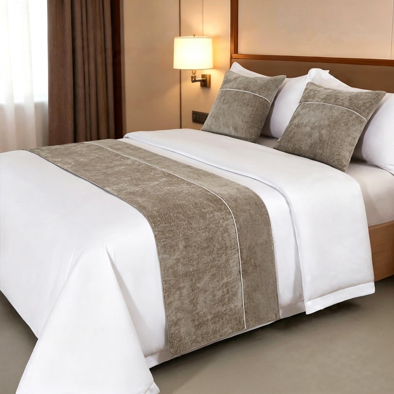 Bufanda de cama de chenilla para evitar manchas en colchas de camas grandes