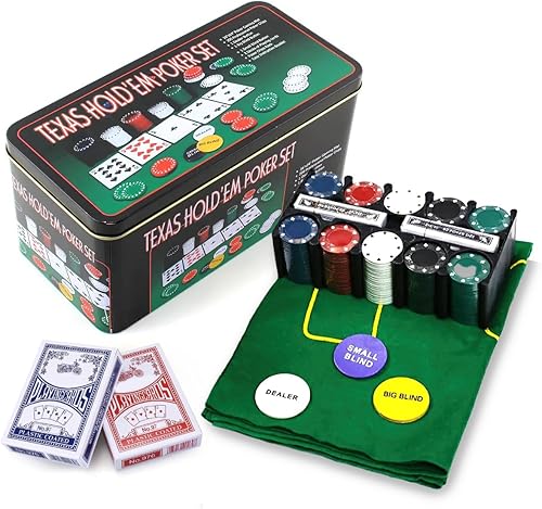 Juego de fichas de póquer con caja de almacenamiento de aluminio, 200 fichas de póquer, 2 unidades, 1 cubierta de mesa profesional y 3 botones de