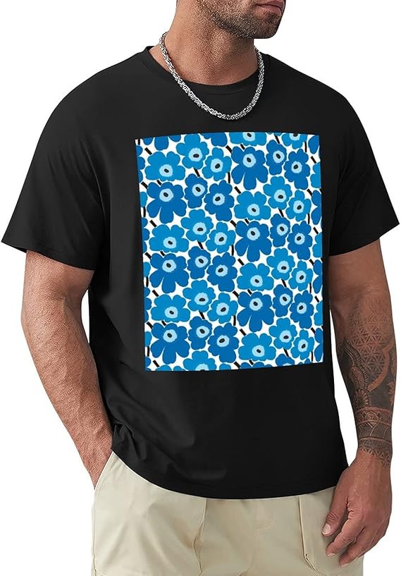Amazon マリメッコ メンズ 半袖 Tシャツ おしゃれ メンズ 服 斬新 グラフィック クルーネック Tシャツ クールなデザイン Tシャツ カットソー 通販