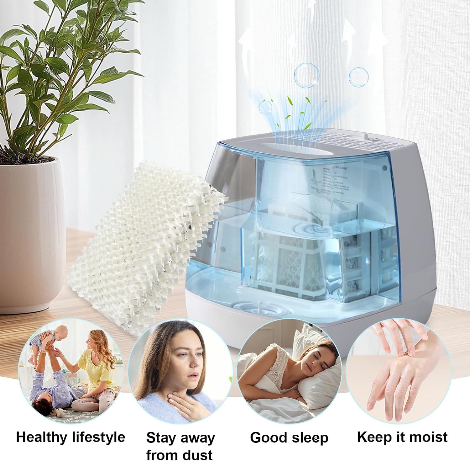 WF813 Humidifier Filter Replacement for Equate EQWF813, Relion RCM-832 RCM-832N, ProCare RWF813 PCWF813 PCCM832N Cool Mist Humidifiers Wick Filter 4-Pack