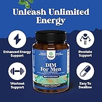 Vista 4 de DIM Supplement for Men - DIM Estrogen Blocker for Men for Hormone Balance & Prostate Health - Diindolylmethane Testosterone Complex with Panax