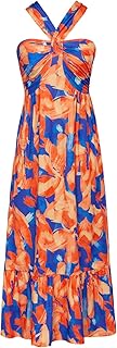GRACE KARIN 2025 Women's Criss Cross Halterneck Sleeveless Summer Floral Print Flowy A Line Maxi Dress