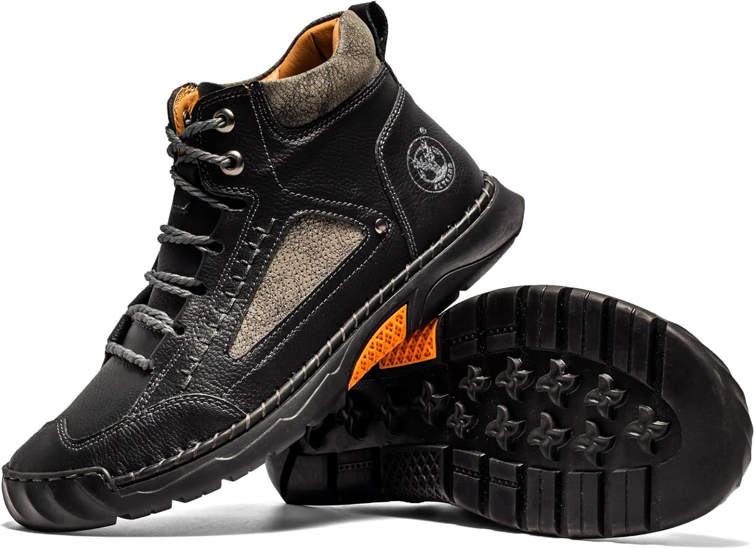 FLYLAND Men's Casual Leather Fashion Sneakers Ankle Chukka Boots Handmade Lightweight Loafers Mid Top Walking Driving Shoes - Image 7