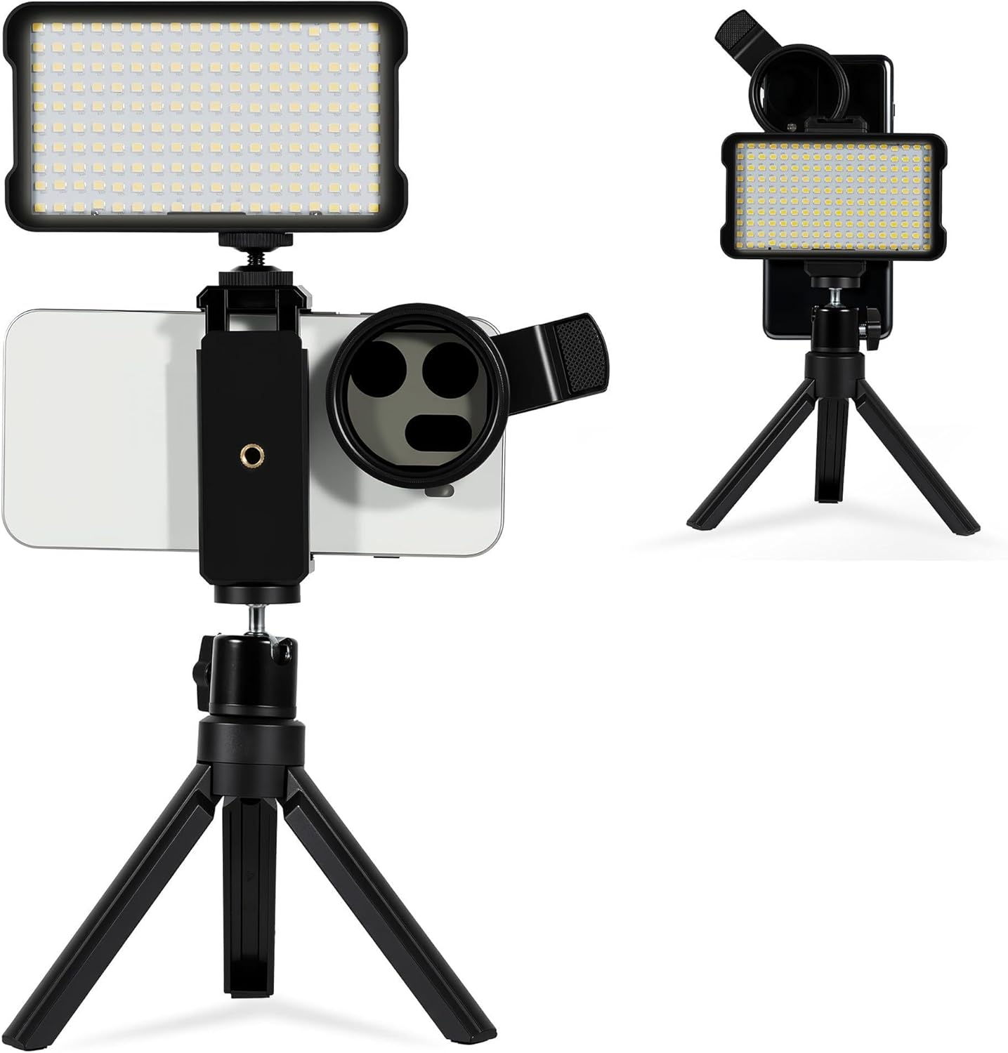 CPL Polarizer Filter & Adjustable Phone Light Tripod Set, Rechargeable LED Photography Selfie Tattoo Fill Light Clip, 52mm Universal Clip-on Circular Polarizer Lens Filter for Reducing Reflections