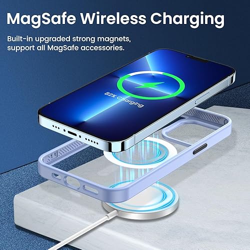 Miniatura 2 de VEGO Funda magnética para iPhone 13 Pro, iPhone 13 Pro con imanes fuertes integrados, parte trasera de policarbonato duro transparente + marco de